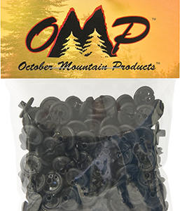 October Mountain Slotted Kisser Button Black 9/16 in. 100 pk.