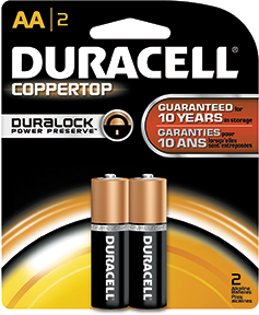 Duracell Coppertop Batteries AA 2 pk.