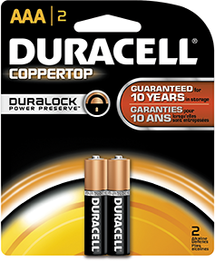 Duracell Coppertop Batteries AAA 2 pk.