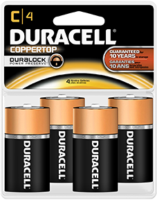 Duracell Coppertop Batteries C 4 pk.
