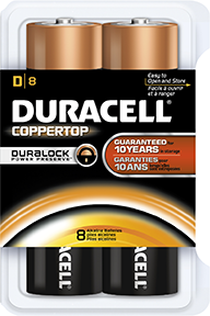 Duracell Coppertop Batteries D 8 pk.